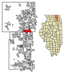 Kane County Illinois Incorporated and Unincorporated areas Algonquin Highlighted